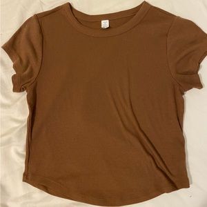 Old Navy Brown Crop Tee